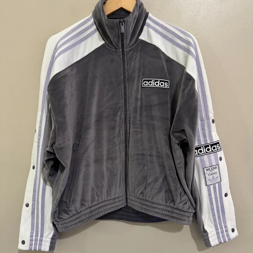 Adidas Originals Adibreak Velour TT Track Top Jacket Breakaway Womens L IW5585